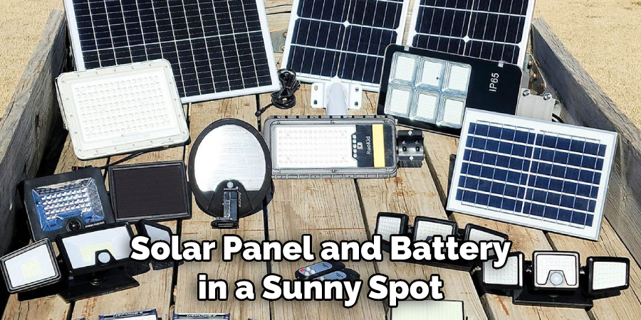 Solar Panel and Battery in a Sunny Spot
