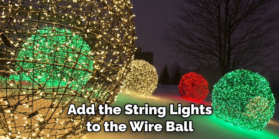 Add the String Lights to the Wire Ball