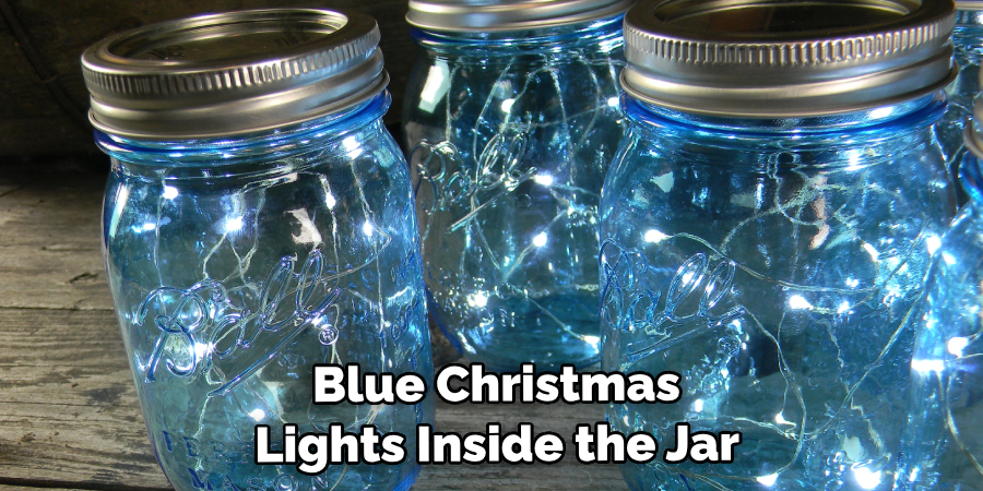 Blue Christmas Lights Inside the Jar 