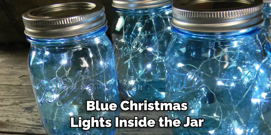 Blue Christmas Lights Inside the Jar 