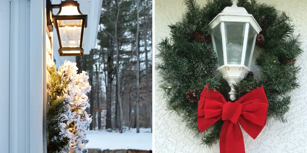 How to Hang Wreaths on Garage Lights