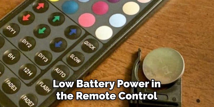 Low Battery Power in the Remote Control