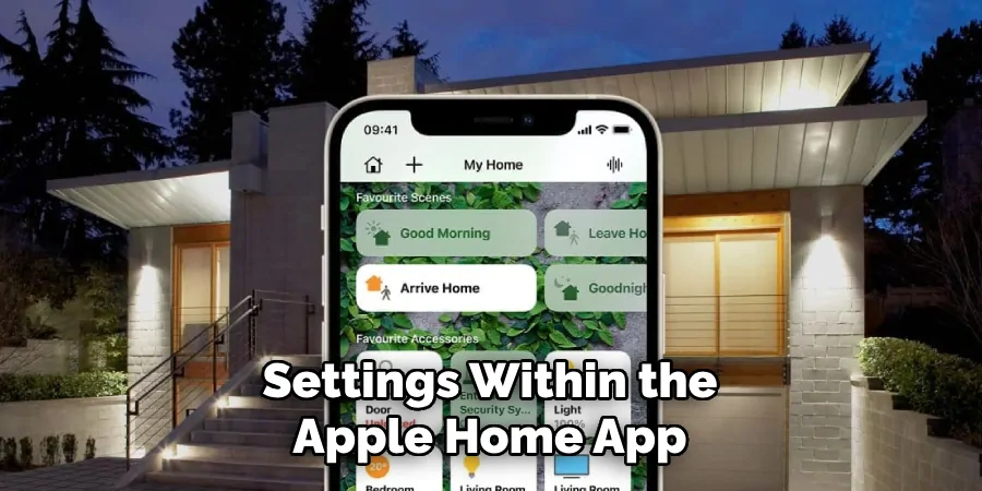 Settings Within the Apple Home App