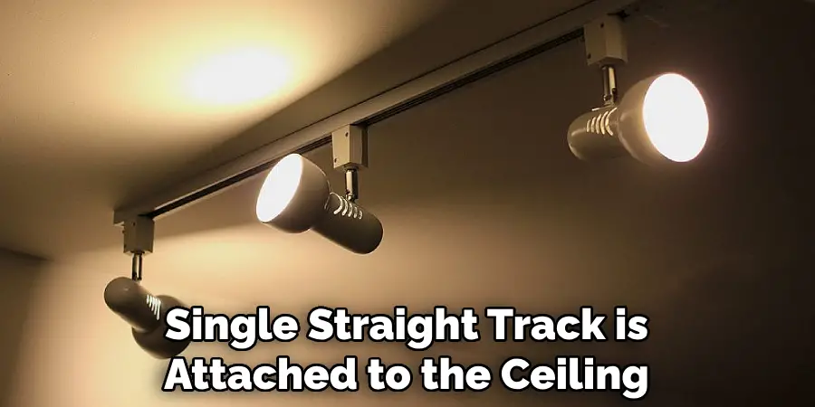 Single Straight Track is Attached to the Ceiling