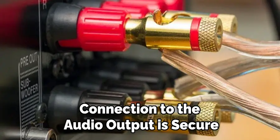 Connection to the
Audio Output is Secure