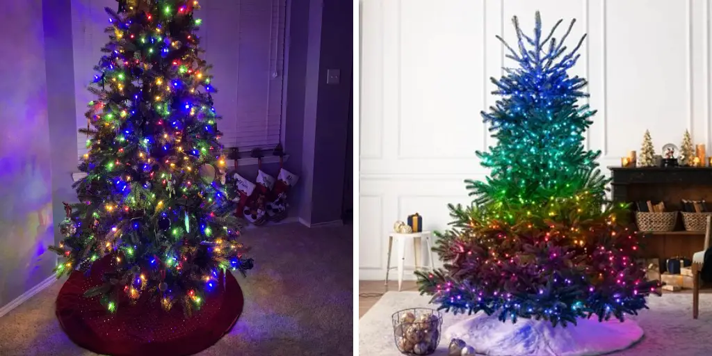 How to Decorate a White Christmas Tree With Multicolored Lights